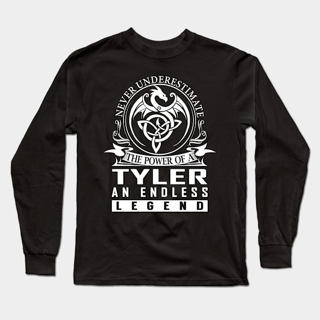 Never Underestimate The Power of a TYLER Long Sleeve T-Shirt by RenayRebollosoye